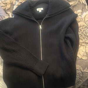 COS women Dark Zip-Up Sweater